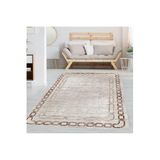 Rovigo Dijital Baskı Yıkanabilir Kaymaz Taban Salon Halısı RVG1375-HT899, Bej, 50 x 80