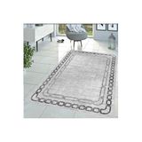 Rovigo Dijital Baskı Yıkanabilir Kaymaz Taban Salon Halısı RVG1376-HT900, Gri, 160 x 230