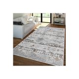 Rovigo Dijital Baskı Yıkanabilir Kaymaz Taban Salon Halısı RVG1393-HT703, Gri, 160 x 230