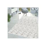 Rovigo Dijital Baskı Yıkanabilir Kaymaz Taban Salon Halısı RVG1394-HT731, Beyaz, 160 x 300
