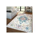 Rovigo Dijital Baskı Yıkanabilir Kaymaz Taban Salon Halısı RVG1396-HY-1045, Mavi, 120 x 180