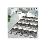 Rovigo Dijital Baskı Yıkanabilir Kaymaz Taban Salon Halısı RVG1398-HT-1376, Gri, 80 x 200