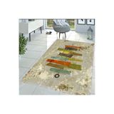 Rovigo Dijital Baskı Yıkanabilir Kaymaz Taban Salon Halısı RVG1399-SD371, Sarı, 80 x 300