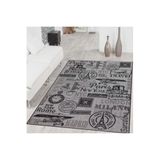 Rovigo Dijital Baskı Yıkanabilir Kaymaz Taban Salon Halısı RVG1405, Gri, 120 x 180