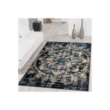 Rovigo Dijital Baskı Yıkanabilir Kaymaz Taban Salon Halısı RVG1410, Lacivert, 180 x 300