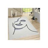 Rovigo Dijital Baskı Yıkanabilir Kaymaz Taban Salon Halısı RVG1412, Gri, 120 x 180