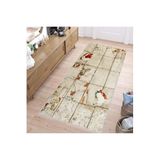 Rovigo Dijital Baskı Yıkanabilir Kaymaz Taban Salon Halısı RVG1417, Bej, 120 x 180