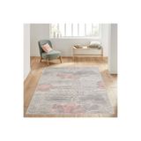 Rovigo Dijital Baskı Yıkanabilir Kaymaz Taban Salon Halısı RVG1418, Pembe, 100 x 200