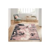 Rovigo Dijital Baskı Yıkanabilir Kaymaz Taban Salon Halısı RVG1421, Pembe, 100 x 300
