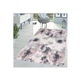 Rovigo Dijital Baskı Yıkanabilir Kaymaz Taban Salon Halısı RVG1428, Pembe, 100 x 150