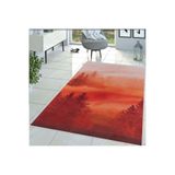 Rovigo Dijital Baskı Yıkanabilir Kaymaz Taban Salon Halısı RVG1438, Kırmızı, 120 x 180