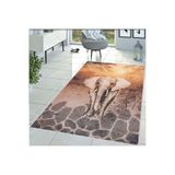 Rovigo Dijital Baskı Yıkanabilir Kaymaz Taban Salon Halısı RVG1440, Gri, 80 x 300
