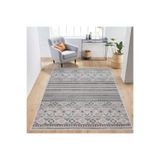 Rovigo Dijital Baskı Yıkanabilir Kaymaz Taban Salon Halısı RVG1446, Gri, 180 x 250