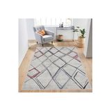 Rovigo Dijital Baskı Yıkanabilir Kaymaz Taban Salon Halısı RVG1448, Gri, 180 x 250