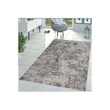Rovigo Dijital Baskı Yıkanabilir Kaymaz Taban Salon Halısı RVG1449, Gri, 180 x 250