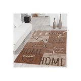 Rovigo Dijital Baskı Yıkanabilir Kaymaz Taban Salon Halısı RVG1457, Kahverengi, 120 x 180