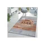 Rovigo Dijital Baskı Yıkanabilir Kaymaz Taban Salon Halısı RVG1459, Kahverengi, 120 x 180