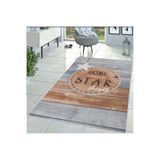 Rovigo Dijital Baskı Yıkanabilir Kaymaz Taban Salon Halısı RVG1459, Kahverengi, 180 x 300