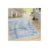 Rovigo Dijital Baskı Yıkanabilir Kaymaz Taban Salon Halısı RVG1464, Mavi, 160 x 300