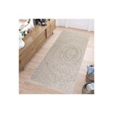 Rovigo Dijital Baskı Yıkanabilir Kaymaz Taban Salon Halısı RVG1473, Bej, 50 x 80