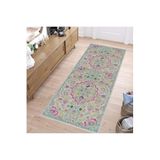 Rovigo Dijital Baskı Yıkanabilir Kaymaz Taban Salon Halısı Rvg1482, Yeşil, 160 x 300