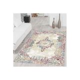 Rovigo Dijital Baskı Yıkanabilir Kaymaz Taban Salon Halısı Rvg1483, Bej, 120 x 180
