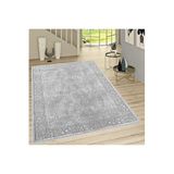 Rovigo Dijital Baskı Yıkanabilir Kaymaz Taban Salon Halısı Rvg1487, Gri, 160 x 300