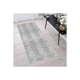 Rovigo Dijital Baskı Yıkanabilir Kaymaz Taban Salon Halısı Rvg1494, Gri, 50 x 80