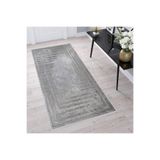 Rovigo Dijital Baskı Yıkanabilir Kaymaz Taban Salon Halısı Rvg1510-sd233, Gri, 180 x 250