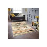 Rovigo Dijital Baskı Yıkanabilir Kaymaz Taban Salon Halısı Rvg1519-hy1205, Sarı, 120 x 180