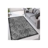 Rovigo Dijital Baskı Yıkanabilir Kaymaz Taban Salon Halısı Rvg1531-ht156, Siyah, 120 x 180