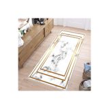Rovigo Dijital Baskı Yıkanabilir Kaymaz Taban Salon Halısı Rvg1535-sd047, Beyaz, 50 x 80