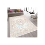 Rovigo Dijital Baskı Yıkanabilir Kaymaz Taban Salon Halısı Rvg1555-hy1057, Bej, 120 x 180