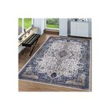 Rovigo Dijital Baskı Yıkanabilir Kaymaz Taban Salon Halısı Rvg1557-ht337, Mavi, 160 x 300