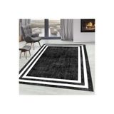Rovigo Dijital Baskı Yıkanabilir Kaymaz Taban Salon Halısı Rvg1563-ht574, Siyah, 120 x 180