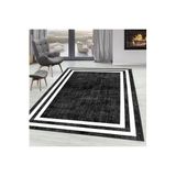 Rovigo Dijital Baskı Yıkanabilir Kaymaz Taban Salon Halısı Rvg1563-ht574, Siyah, 160 x 300