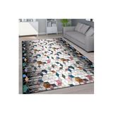 Rovigo Dijital Baskı Yıkanabilir Kaymaz Taban Salon Halısı Rvg1565-ht1406, Siyah, 160 x 300