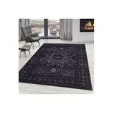 Rovigo Dijital Baskı Yıkanabilir Kaymaz Taban Salon Halısı Rvg1567-sd342, Siyah, 180 x 250