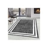 Rovigo Dijital Baskı Yıkanabilir Kaymaz Taban Salon Halısı Rvg1575-ht575, Gri, 100 x 200