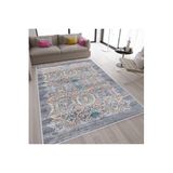 Rovigo Dijital Baskı Yıkanabilir Kaymaz Taban Salon Halısı Rvg1578-ht754, Gri, 120 x 180