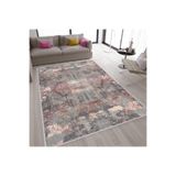 Rovigo Dijital Baskı Yıkanabilir Kaymaz Taban Salon Halısı Rvg1580-ht953, Gri, 160 x 300