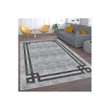 Rovigo Dijital Baskı Yıkanabilir Kaymaz Taban Salon Halısı Rvg1585-hy1309, Gri, 160 x 300