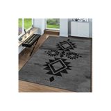 Rovigo Dijital Baskı Yıkanabilir Kaymaz Taban Salon Halısı Rvg1590-sd370, Gri, 160 x 300