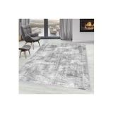 Rovigo Dijital Baskı Yıkanabilir Kaymaz Taban Salon Halısı Rvg1604, Gri, 180 x 300