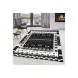 Rovigo Dijital Baskı Yıkanabilir Kaymaz Taban Salon Halısı Rvg1616, Siyah, 50 x 80