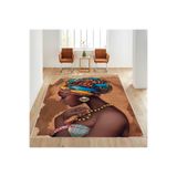 Rovigo Dijital Baskı Yıkanabilir Kaymaz Taban Salon Halısı Rvg1621, Kahverengi, 180 x 300