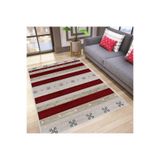 Rovigo Dijital Baskı Yıkanabilir Kaymaz Taban Salon Halısı Rvg1625, Bordo, 180 x 250