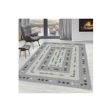 Rovigo Dijital Baskı Yıkanabilir Kaymaz Taban Salon Halısı Rvg1626, Gri, 120 x 180