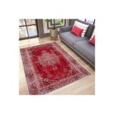Rovigo Dijital Baskı Yıkanabilir Kaymaz Taban Salon Halısı Rvg1645-hy1198, Kırmızı, 120 x 180