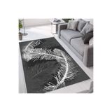 Rovigo Dijital Baskı Yıkanabilir Kaymaz Taban Salon Halısı Rvg1654, Gri, 120 x 180